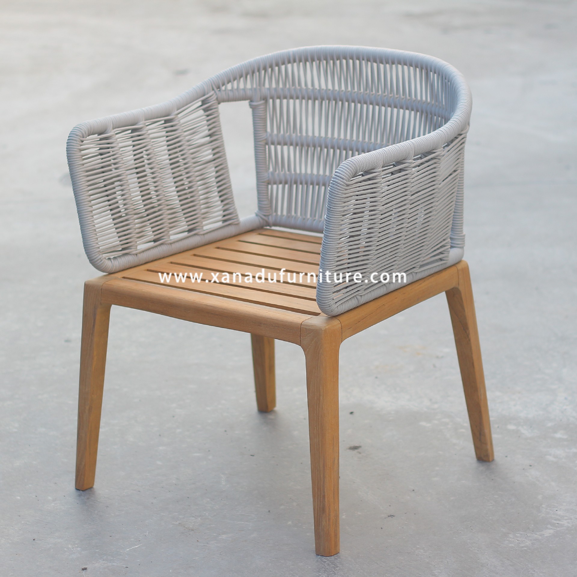 XND-057 Foshan Xanadu Outdoor Aluminum Roundline Dining Chairكرسي لمطعم في الهواء الطلق