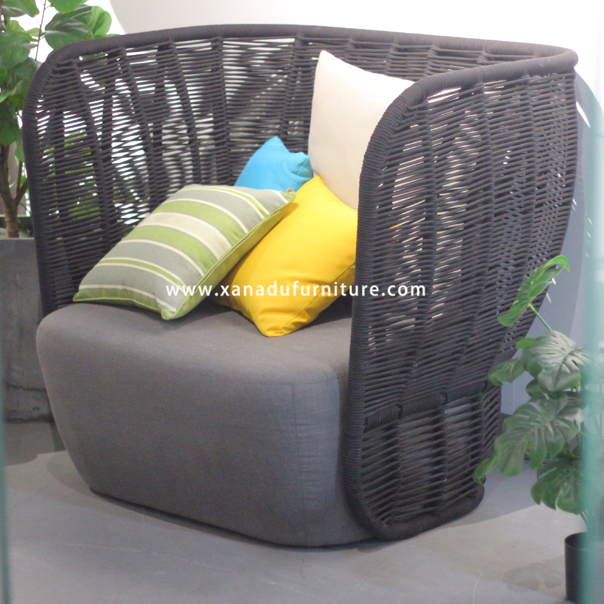 XND-AC16 Foshan Xanadu Outdoor Armchair In Aluminum Braid Handmake Finished