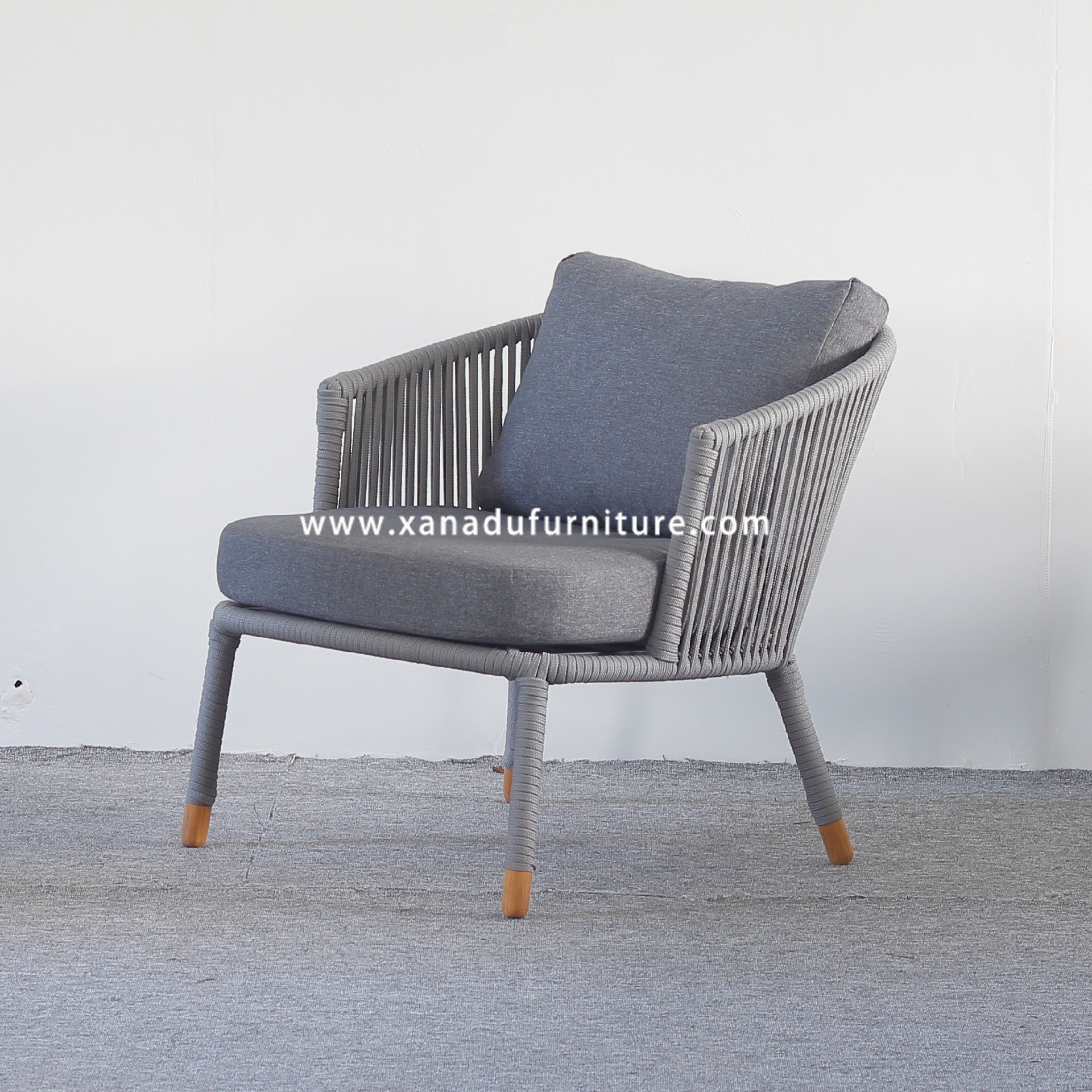 XND-AC15 Foshan Xanadu Outdoor Armchair In Aluminum Braid Handmake Finished