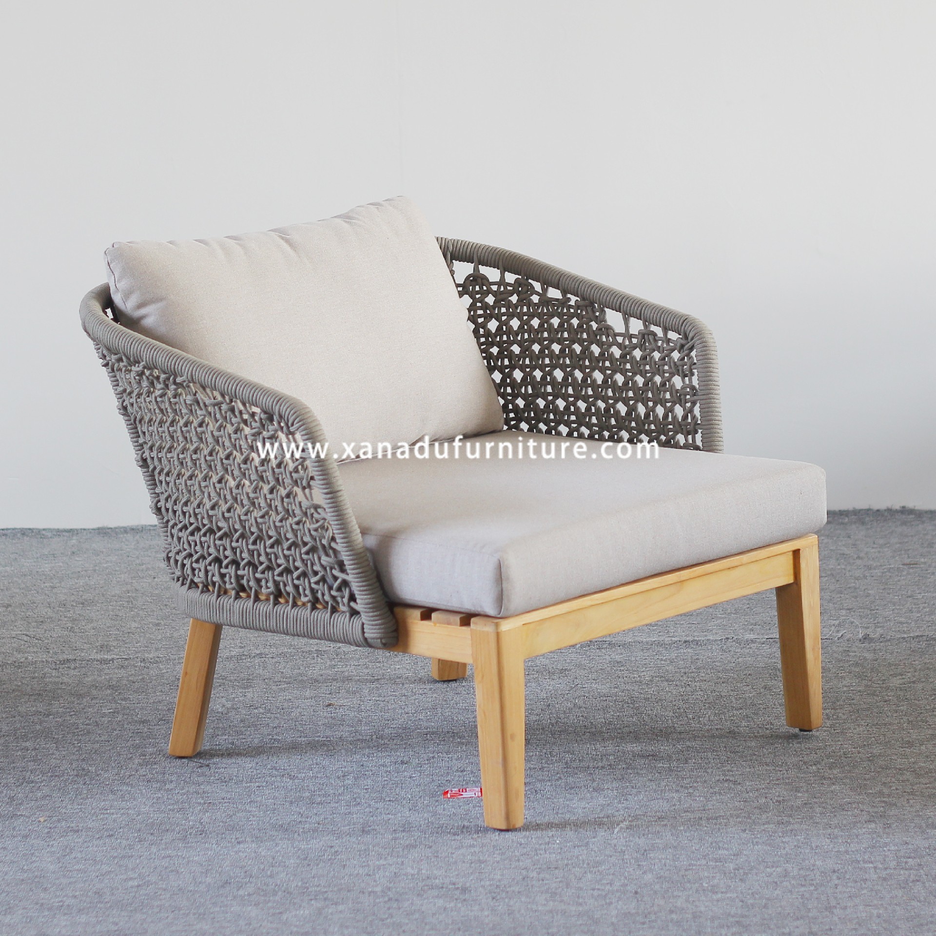 XND-AC03 Foshan Xanadu Outdoor Armchair In Teak Braid Handmake Finished