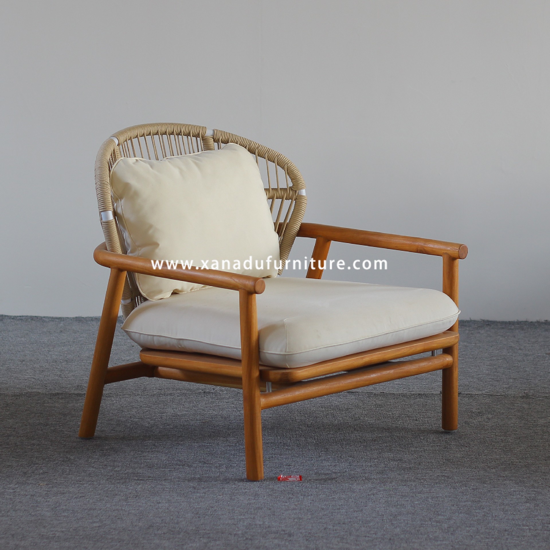 XND-AC08 Foshan Xanadu Outdoor Armchair In Teak Braid Handmake Finished
