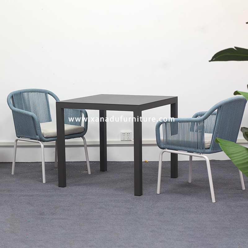 Hotels Outdoor Restaurant Rope Chairs and Table Set