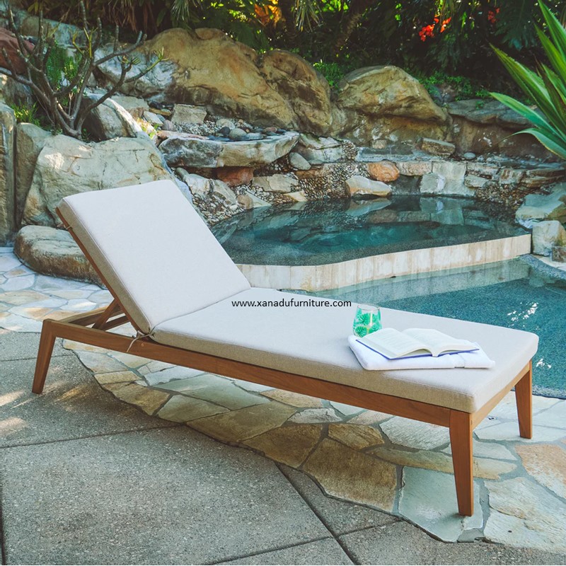 XND-020 Outdoor Teak Solid Wood Sun Lounge