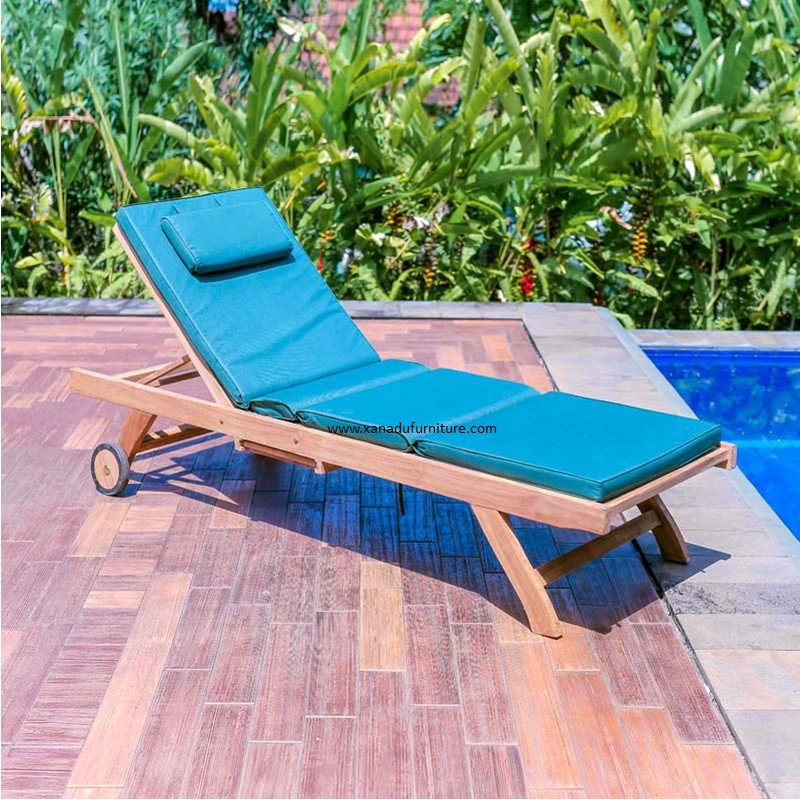 XND-025 Outdoor Teak Solid Wood Sun Lounge