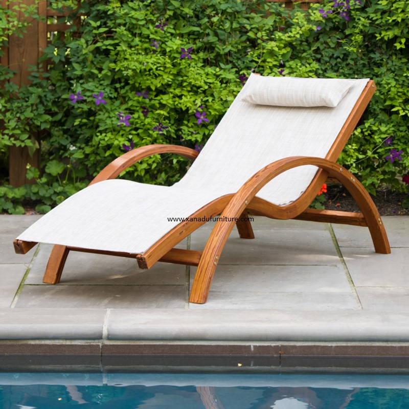 XND-026 Outdoor Teak Solid Wood Sun Lounge