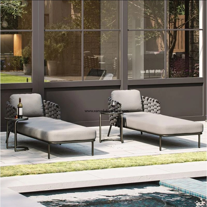 XND-014 Outdoor Aluminum Rope Sun Lounge