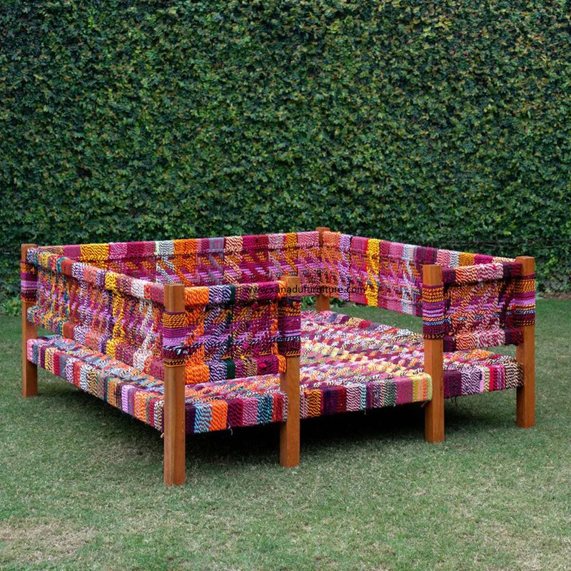 XND-007 Outdoor Teak Rope Daybed (Sunbed)