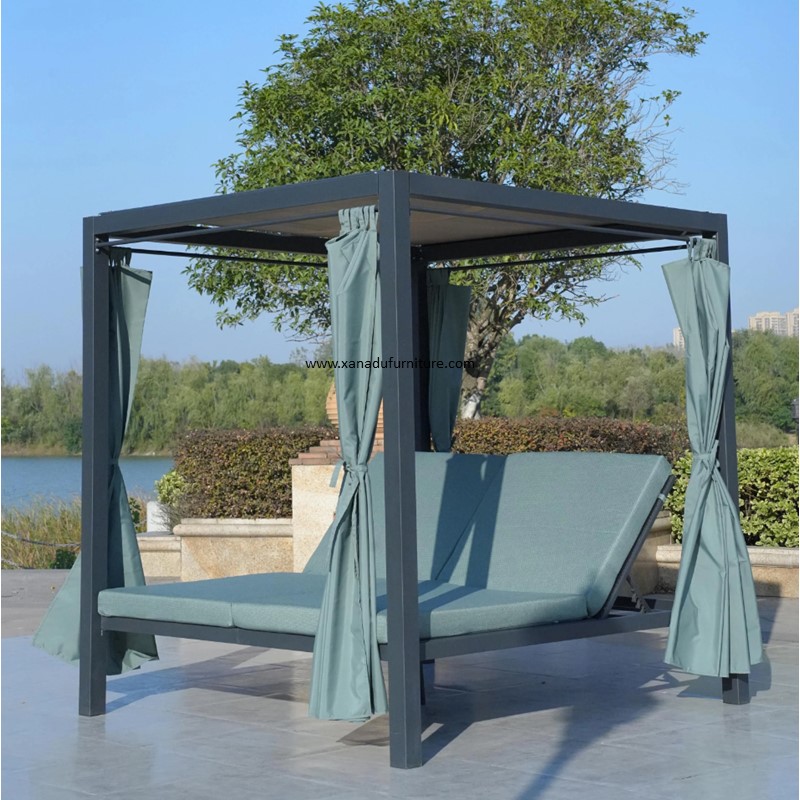 XND-014 Outdoor Aluminum Square Daybed (Sunbed) With Tent
