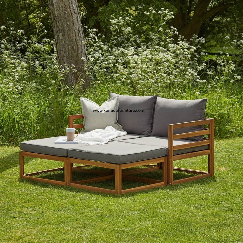 XND-012 Outdoor Teak Solid Wood Daybed (Sunbed)