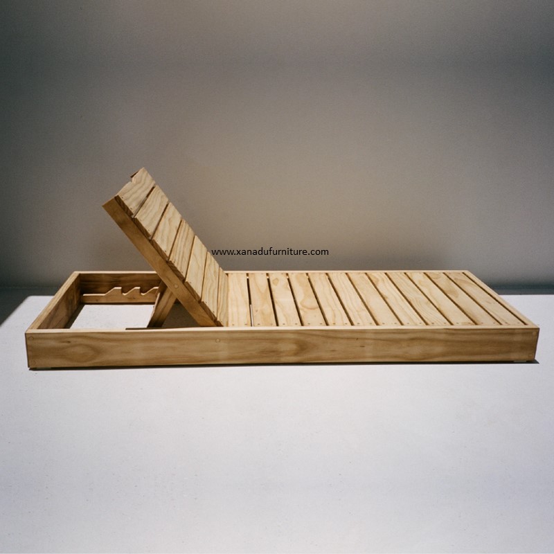 XND-006 Outdoor Teak Solid Wood Sun Lounge