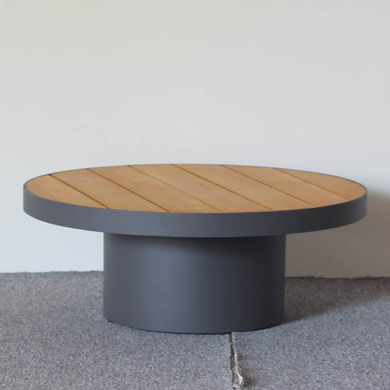 XND-AC19 Foshan Xanadu Outdoor Low Tea Table In Aluminum Teak Wood Table Top Handmake Finished